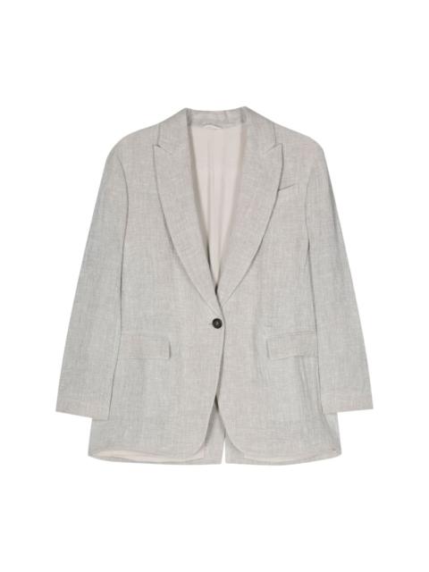 intertwined linen-blend blazer