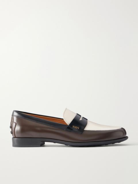Tod's Logo-embossed leather loafers Black