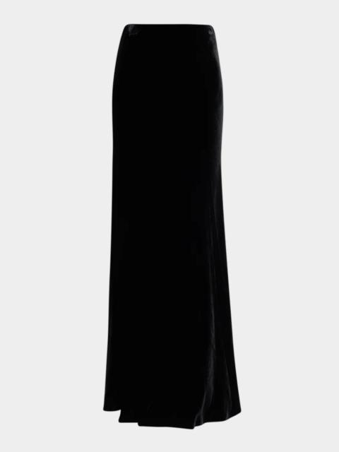 L'AGENCE Zeta Velvet Maxi Skirt
