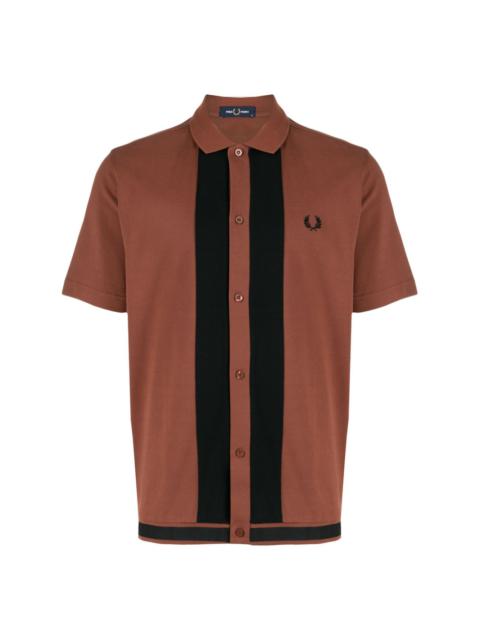 Fred Perry panelled cotton polo shirt