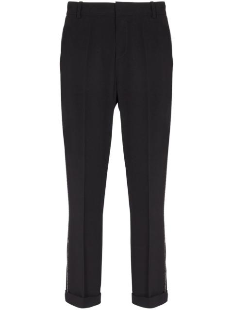 Strass Piping Crepe Straight Pants