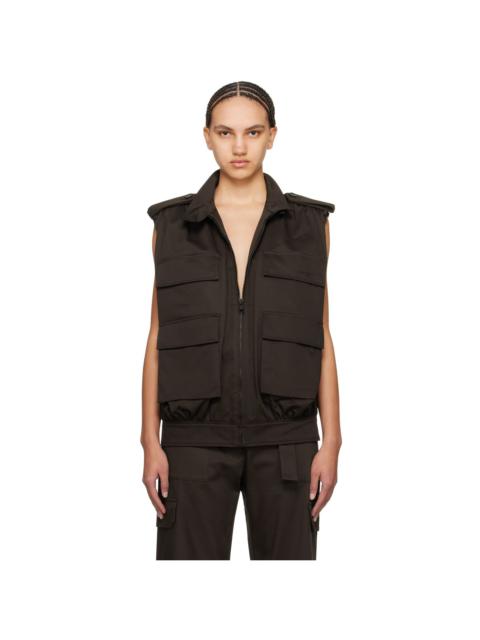 MSGM Brown Cargo Vest