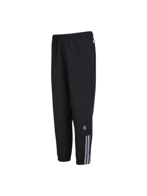 adidas Men's adidas neo SS22 Logo Label Stripe Casual Sports Pants/Trousers/Joggers Autumn Black HC9666