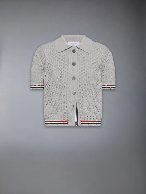 Thom Browne HECTOR POINTELLE SHORT SLEEVE CARDIGAN