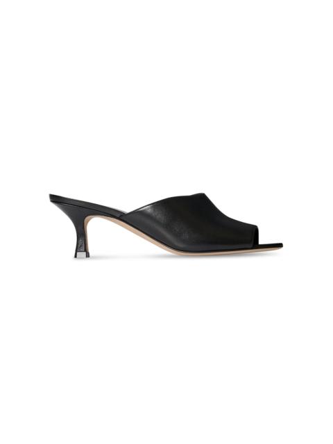 The Row Ella Leather Kitten Mules black