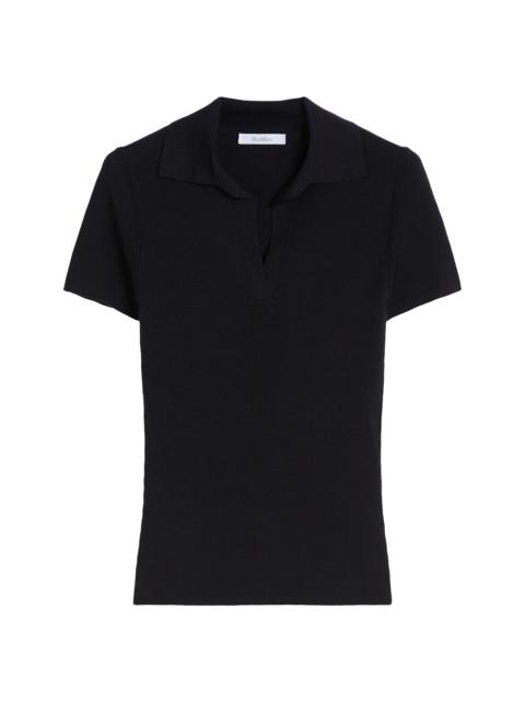 Max Mara Women's Rib Knit Wool Polo Shirt - Ultramarine