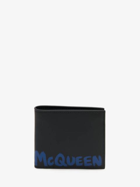 Alexander McQueen Men's McQueen Graffiti Billfold Wallet in Black