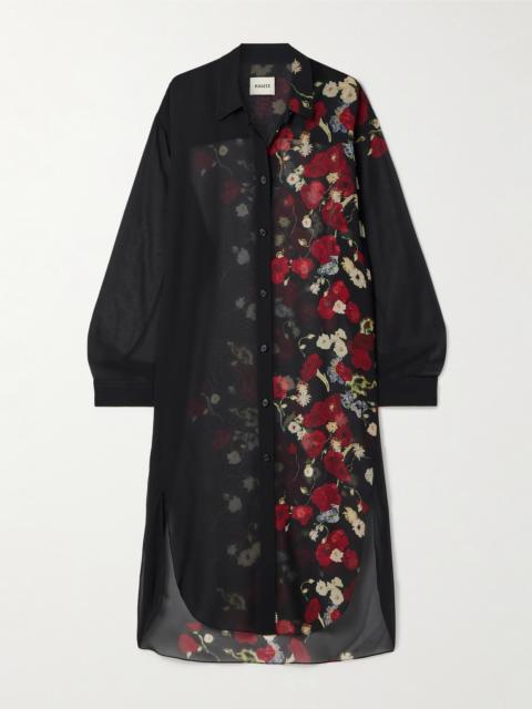KHAITE Gloria Floral-print Silk-chiffon Dress