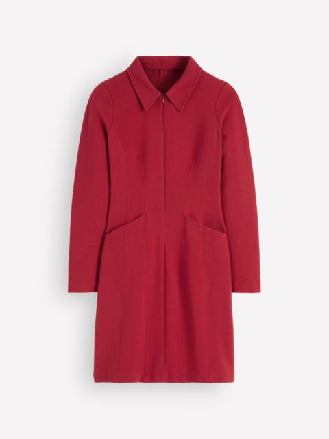 BODEN Nia Ottoman Long Sleeve Dress-Crimson red
