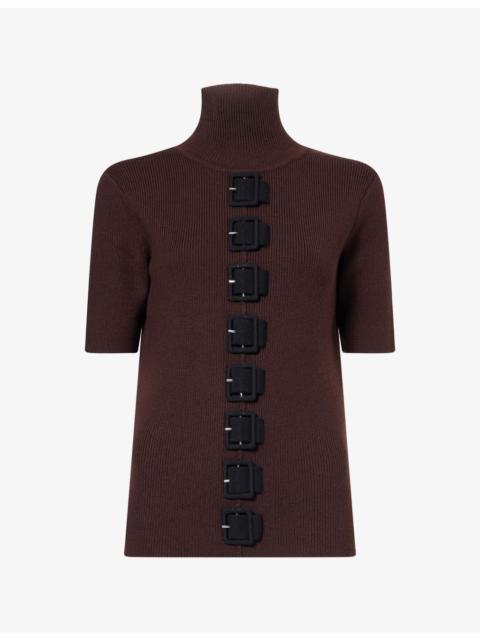 ZANKOV Silvina Buckle-Embellished Wool Top