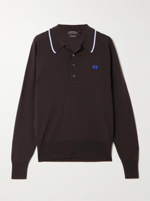 WALES BONNER + John Smedley Henry Merino Wool Polo Sweater