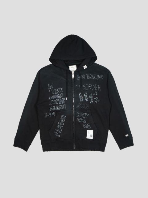 Maison MIHARAYASUHIRO DISTRESSED ZIP-UP HOODIE