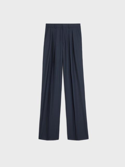 double-pleated tixie pants in striped wool