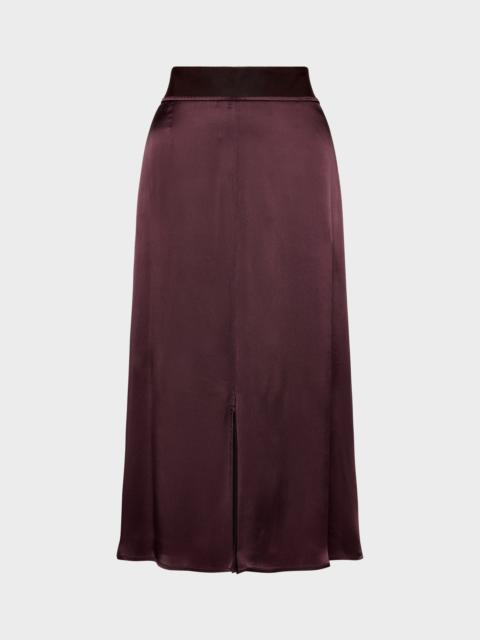 Maison Margiela Washed Silk Satin Midi Skirt