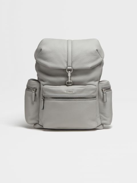 ZEGNA GREY MÉLANGE DEERSKIN SPECIAL BACKPACK