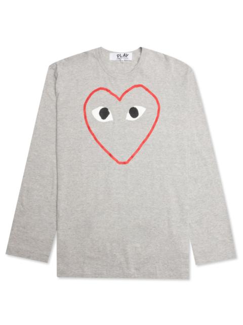 Comme des Garçons PLAY GREY BORDER L/S 티셔츠