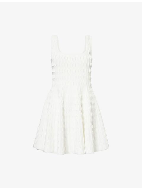 SIMKHAI Vanna Scalloped Knitted Mini Dress