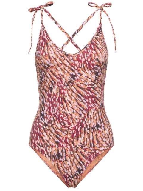 Isabel Marant Swan printed one piece swimsuit