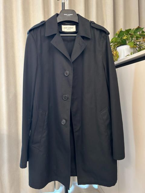 SAINT LAURENT Saint Laurent SS19 Black Stand-Collar Trench Coat