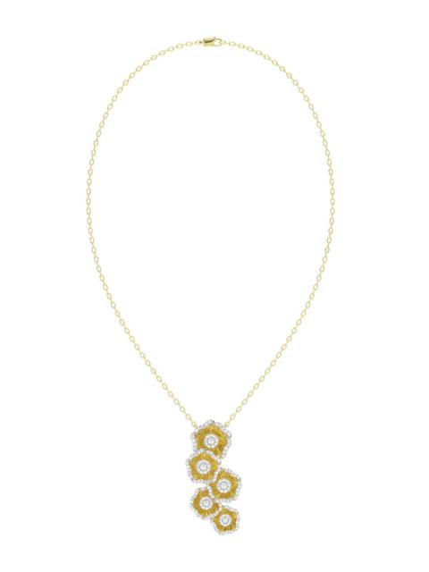 HALO FLOWER YELLOW GOLD NECKLACE