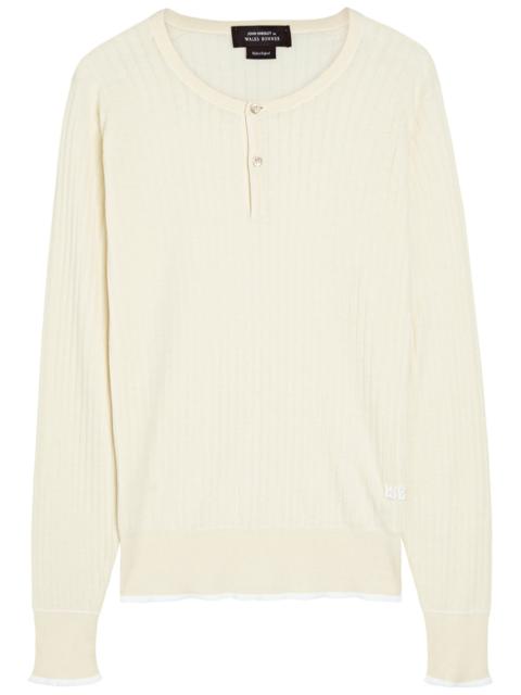 WALES BONNER Wales Bonner Nile Ribbed Fine-knit Wool-blend Jumper
