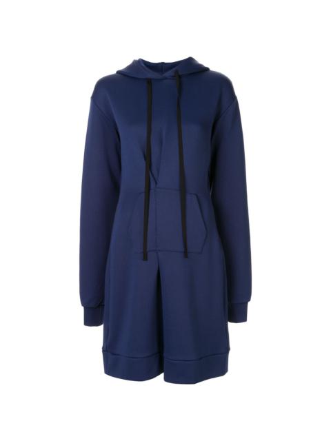 Unravel pintuck-detail hoodie dress