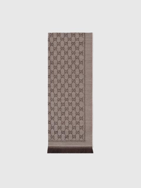 Wool GG jacquard scarf