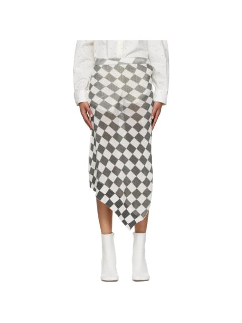 MM6 Maison Margiela Grey & White Cotton Midi Skirt