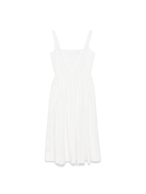 maje embroidered midi dress