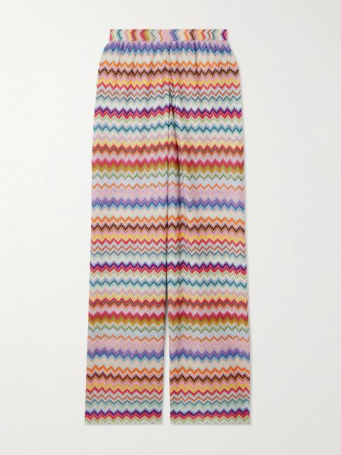 Missoni Mare Striped Metallic Crochet-knit Wide-leg Pants