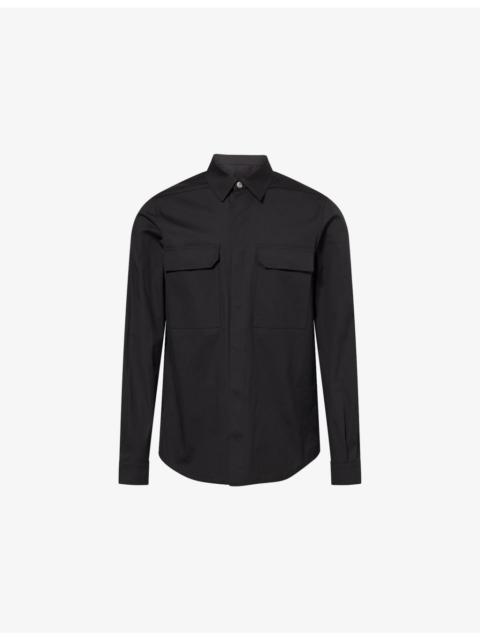 Rick Owens Relaxed-Fit Long-Sleeves Stretch-Cotton Overshirt