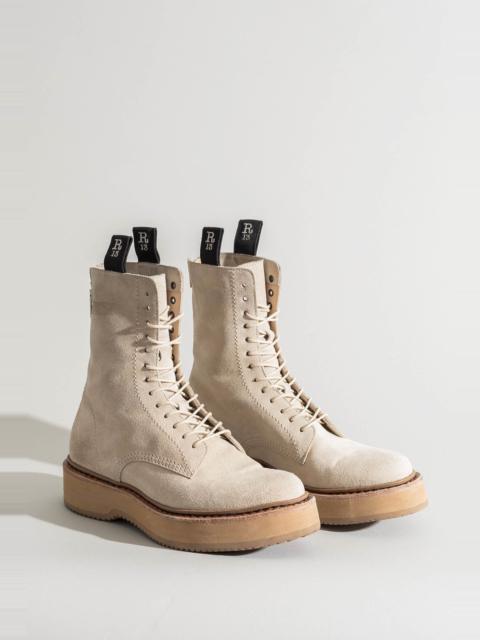 R13 SINGLE STACK BOOT - KHAKI SUEDE