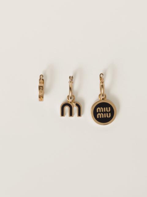 Miu Miu Set of enameled metal earrings
