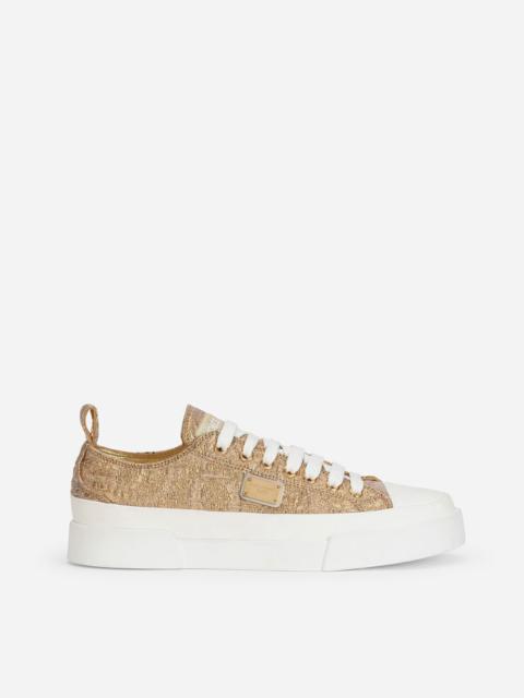 Dolce & Gabbana Brocade Portofino light sneakers with logo plate