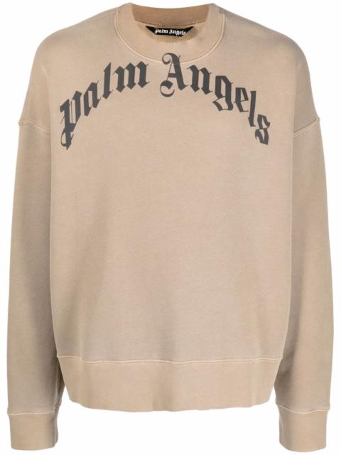 Palm Angels curved logo print sweatshirt