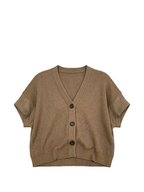 Brunello Cucinelli ribbed-knit short-sleeve cardigan