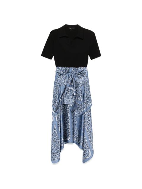 maje panelled midi dress