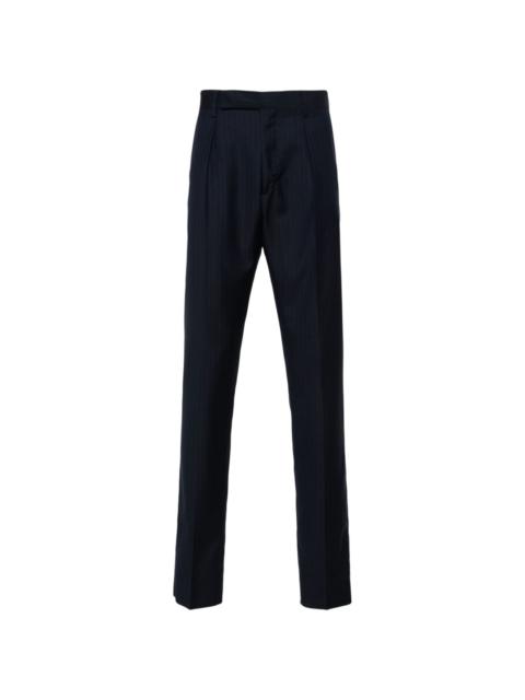 pinstripe slim-fit tailored trousers