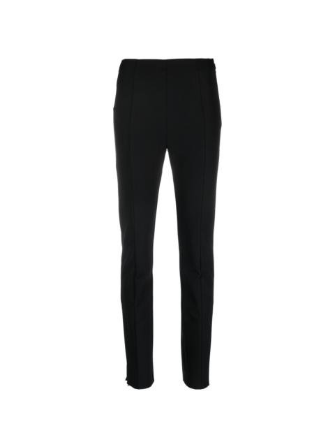 mid-rise slim fit trousers