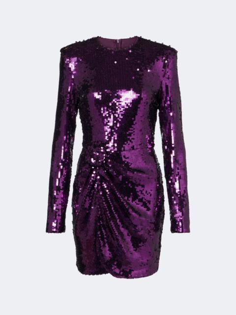 ROTATE Gathered sequined minidress