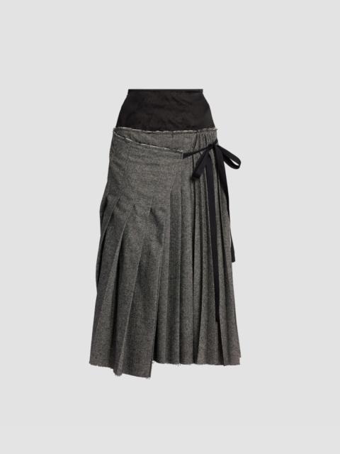 Erdem HERRINGBONE A-LINE PLEATED MIDI SKIRT