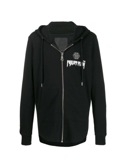 PHILIPP PLEIN stud detail zipped hoodie