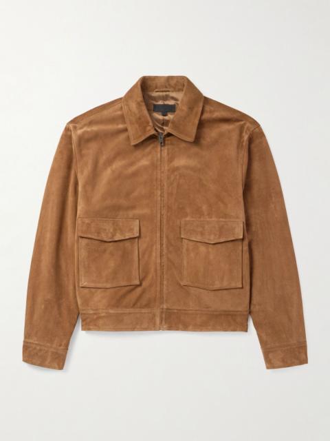 NILI LOTAN Majorca Suede Trucker Jacket Tan