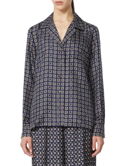Max Mara SEMI-FITTED PRINTED SILK SHIRT