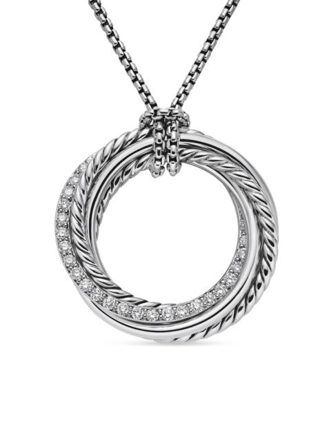 DAVID YURMAN Women's Crossover Pendant Necklace in Sterling Silver with Diamonds, 26MM - Diamond