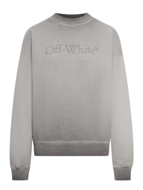Off-White CREW NECK COTTON SWEATSHIRT WITH DEGRADED EFFECT