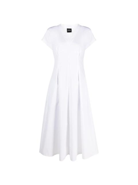 short-sleeve pleated midi dress
