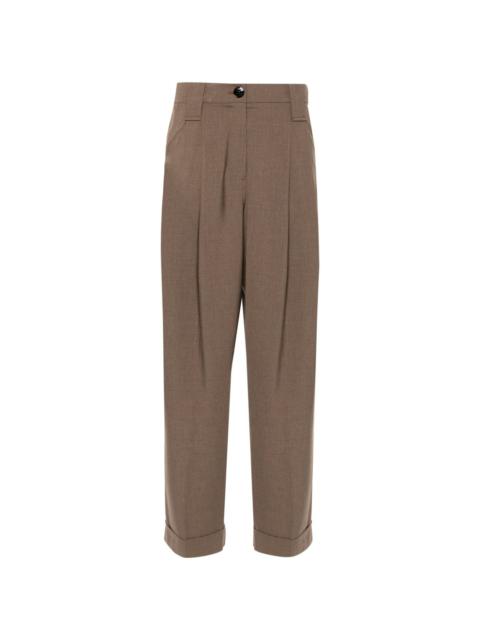 pleated tapered trousers