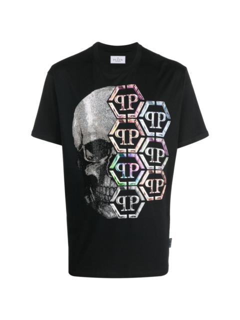 PHILIPP PLEIN SS Skull logo-print T-shirt