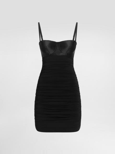 Dolce & Gabbana Short organzine corset dress with draping